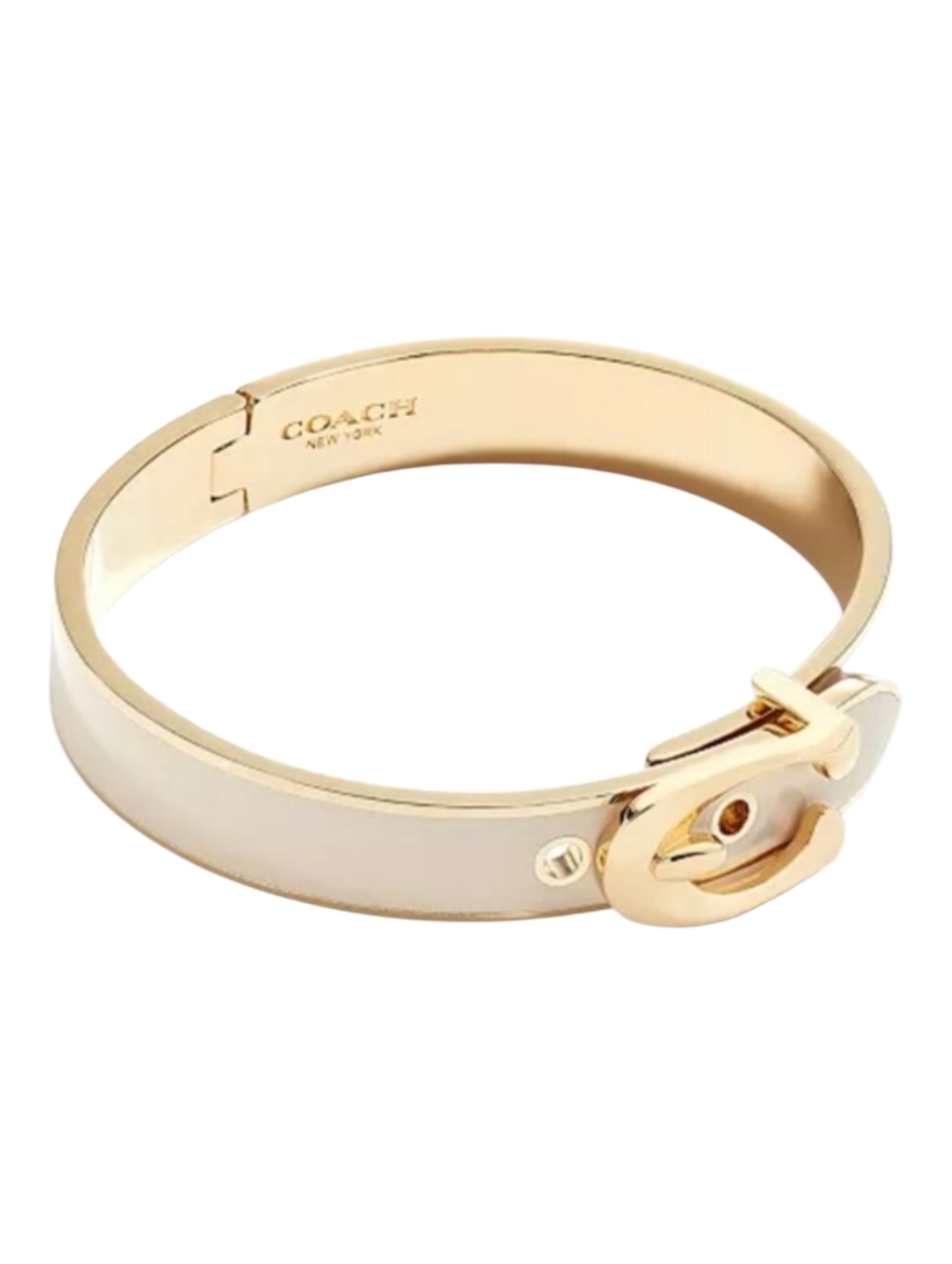 Coach Enamel Signature C Buckle Bangle Bracelet